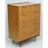 Vintage Retro : An English John and Sylvia Reid for Stags Fineline Chest of 5 draws standing on