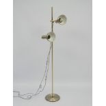 Vintage Retro : a Danish designed brushed bronze aluminium twin lamp multi directional spot lamp /