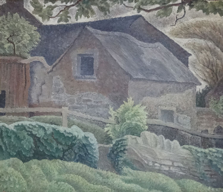 J Higgins XX, Oil on board, ' Northamptonshire Farm ', Labelled with details verso. - Image 3 of 3