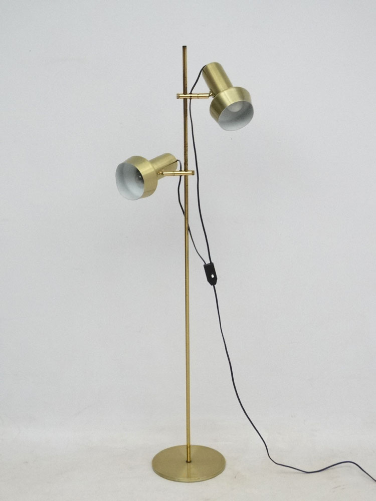 Vintage Retro : a Danish designed brushed bronze aluminium twin lamp multi directional spot lamp /