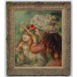 WITHDRAWN FROM AUCTION Follower of A Renoir XX, Oil on canvas, Girls putting on their flower hats ',