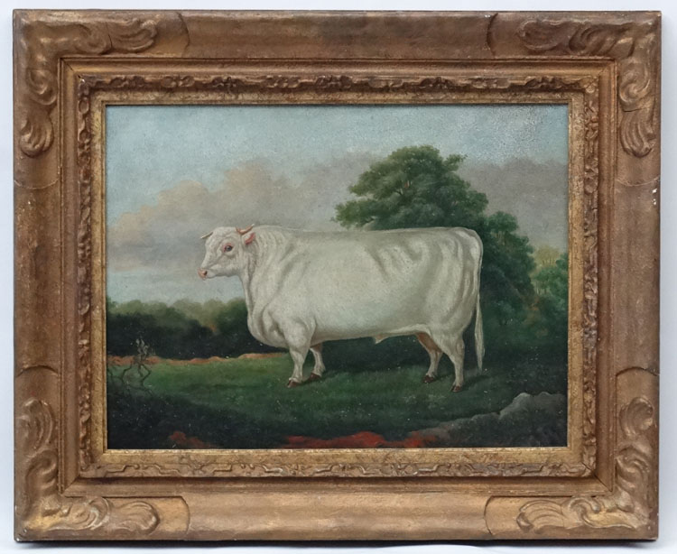 Follower of Richard Whitford , English Niave School, Oil on panel , Folk Art Pastoral scene,