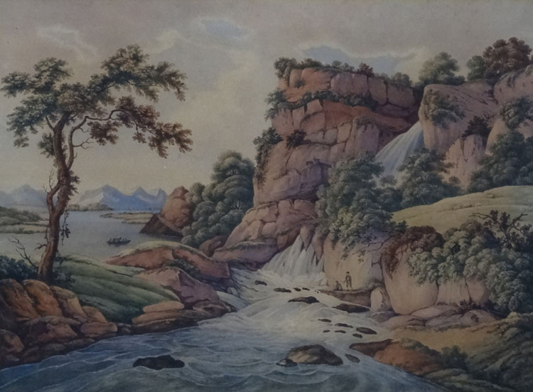 A. Santagnello XIX, Watercolour , a pair, 'Scottish View. - Image 3 of 6