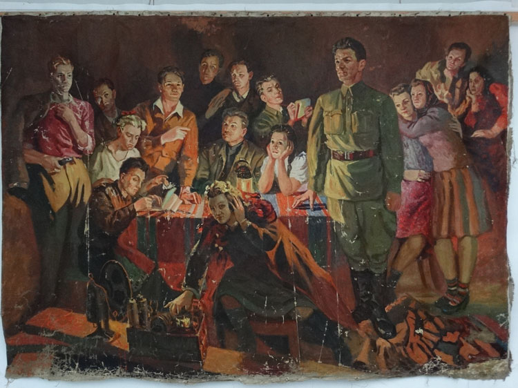 Soviet Union Propaganda, Oil on canvas,