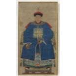 XVIII-XIX ? Chinese Ancestor Portrait: After Guiseppe Castiglione, Watercolour on scroll,