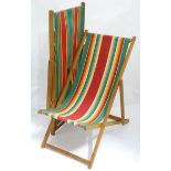 Pair of deckchairs CONDITION: Please Note - we do not make reference to the