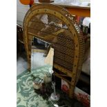 Assorted items to include ; Art Deco mirror, retro lamp and terracotta lamp and shade,