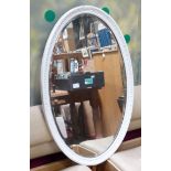 Painted oval mirror with bevelled glass CONDITION: Please Note - we do not make