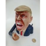 21st C Painted cast metal Donald Trump novelty money box CONDITION: Please Note -