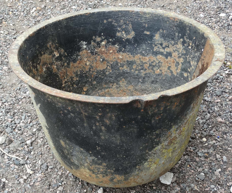 Salvage / Architectural : an old cast ' Copper ' water bowl CONDITION: Please Note