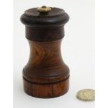 A treen pepper mill / grinder with Peugeot Freres movement 3 1/2" high CONDITION: