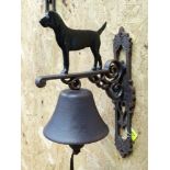 21st C Painted cast metal 'Dog' door bell CONDITION: Please Note - we do not make
