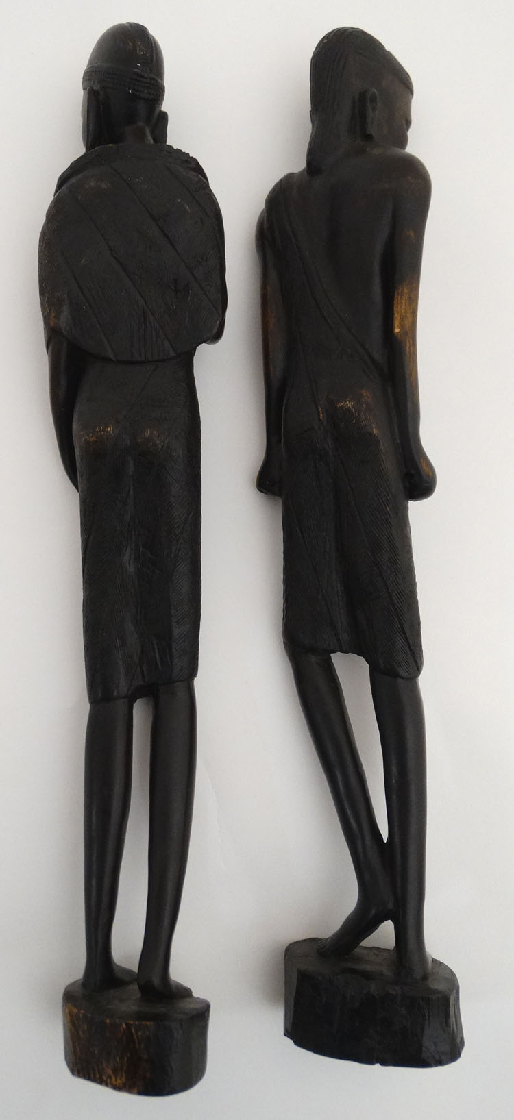 Ethnographic Native Tribal : a pair of carved figures ,standing 18" high. - Image 4 of 4