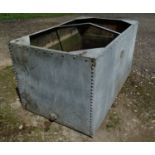 Vintage Industrial : a reclaimed galvanised tank (suitable for a table ) with dome headed rivet