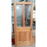 Pine glazed external door CONDITION: Please Note - we do not make reference to the