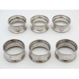 3 silver napkin rings hallmarked Birmingham 1926 maker Rolason brothers,