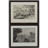 After Johannes Glauber (1646-c1726), Etching, Classical landscape, Signed in the plate lower left,