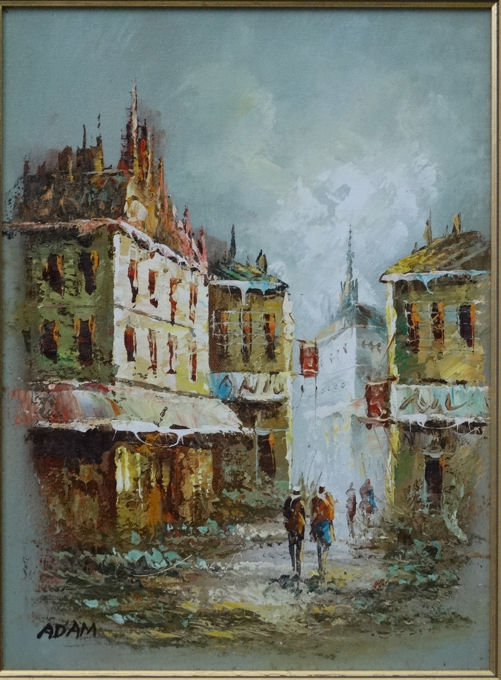 Adam and Rico XX French School, Oil on canvas, 2, Street scenes, Both signed lower left, - Image 3 of 6