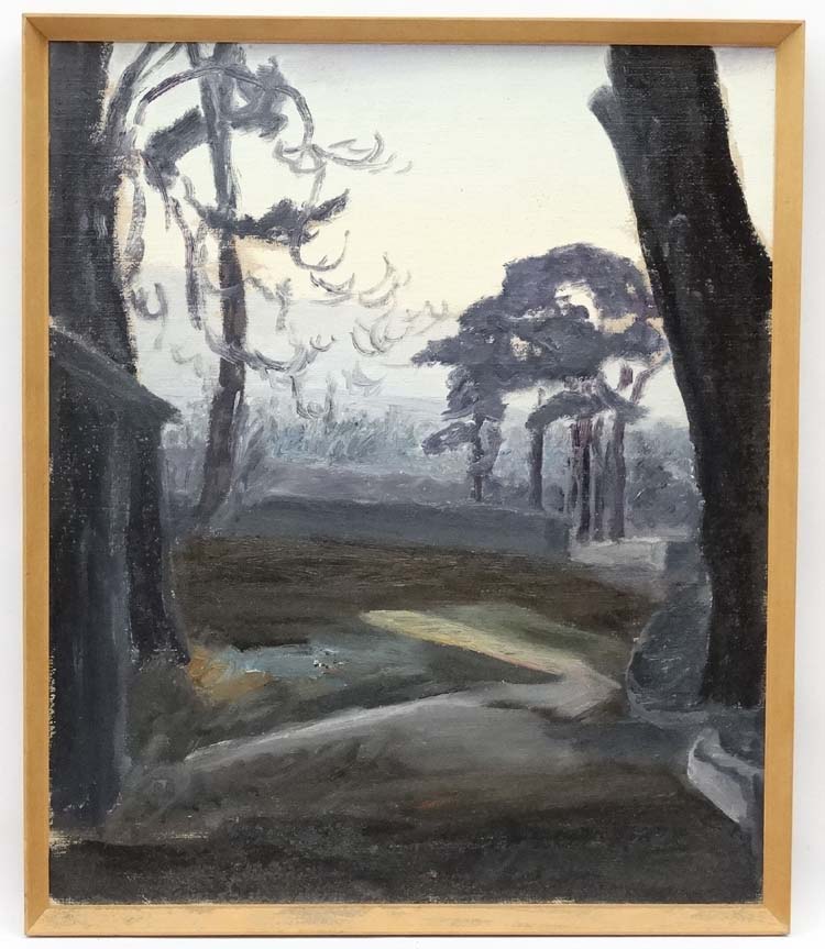 Robert Stainton 1965, Oil on canvas board, 'Glen Gorse ', Monogrammed lower left, labelled verso.