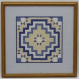 Woolwork : a 20thC geometric woolwork image ,