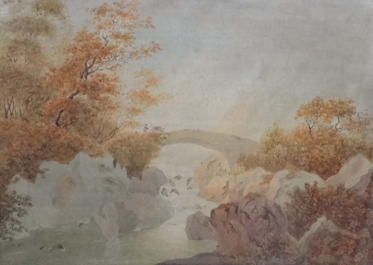 Mid XVIII English School , Watercolour , in the manner of Cotman, - Image 3 of 4