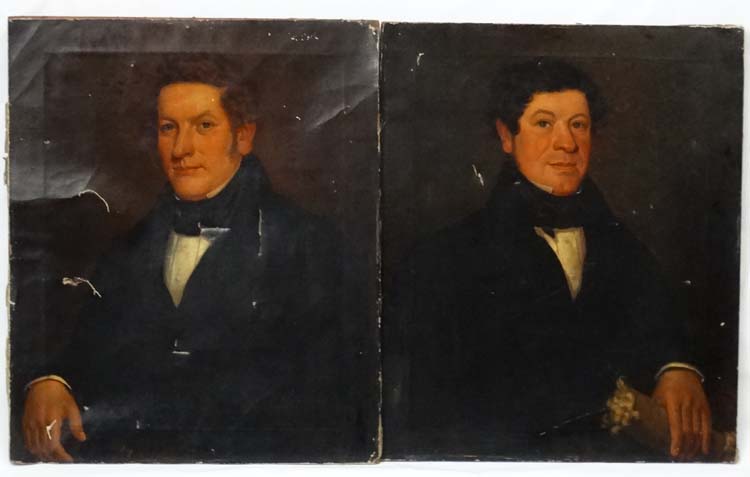 Ethan Allen Greenwood (1779-1856) American, Oil on canvas , a pair of portraits (2), - Image 3 of 6