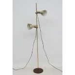 Vintage Retro : a Danish designed brushed bronze aluminium twin lamp multi directional spot lamp /