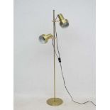 Vintage Retro : a Danish designed brushed bronze aluminium twin lamp multi directional spot lamp /