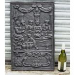 WITHDRAWN FROM AUCTION Architectural / Garden Salvage : A cast iron fire back with image of a