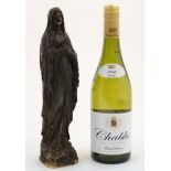 Lourdes Pilgrimage souvenir : A late 19thC spelter figure of Virgin Mary designed by E Lapayre for