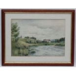 J L Williams XX Scottish School, Watercolour, 'The Deveron at mill of Turiff ', Labelled verso,