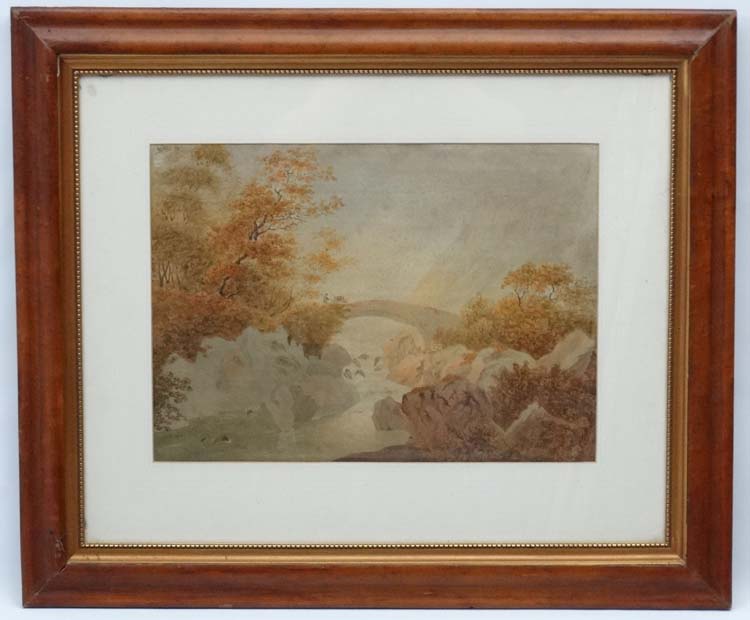 Mid XVIII English School , Watercolour , in the manner of Cotman,