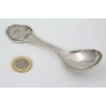 A white metal souvenir spoon marked 'Vejen' 5 1/4" long CONDITION: Please Note -