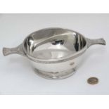 Large Pewter quaich dish,