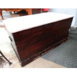 Late 19thC stained wooden trunk / Blanket box CONDITION: Please Note - we do not