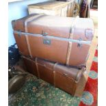 2 canvas trunks CONDITION: Please Note - we do not make reference to the condition