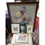 5 framed and glazed embroideries etc CONDITION: Please Note - we do not make