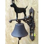 21st C Painted cast metal 'Dog' door bell CONDITION: Please Note - we do not make