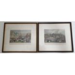 Two hand coloured steel engravings,