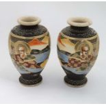 Pair of Satsuma vases CONDITION: Please Note - we do not make reference to the