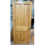 Pine external door with brass anchor door knocker CONDITION: Please Note - we do