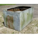 Vintage Industrial : a reclaimed galvanised tank (suitable for a table ) with dome headed rivet