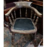 Smokers bow chair with black seat CONDITION: Please Note - we do not make reference