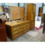 Thomas Veal American made Sideboard together with a tall narrow cabinet with pull out desk section
