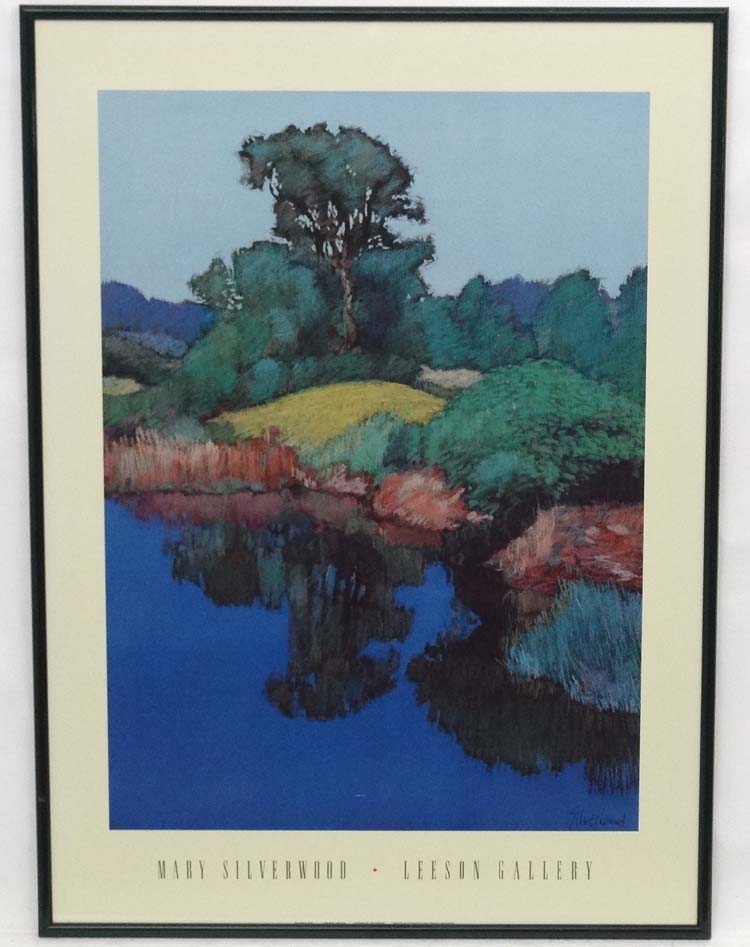 * After Mary Silverwood 1933) American, Coloured print for Leeson Gallery, Landscape.