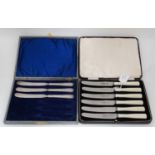 A set of 6 tea knives together with 3 silver plated knives CONDITION: Please Note -