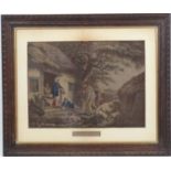 William Ward after George Morland (1763-1804), Hand coloured mezzotint, ' The Warrener ' 1806.