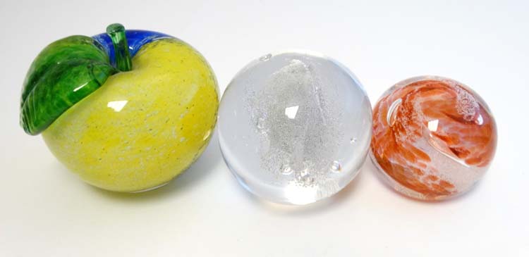 3 various Art glass paperweights, one marked Hadleigh P80, - Image 4 of 11