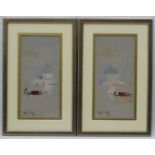 Ronald Ray XX Venetian School, Watercolour and gouache , a pair, Across the lagoon Venice , Italy,