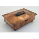 Arts and Crafts : a Newlyn School copper hinged lidded box,